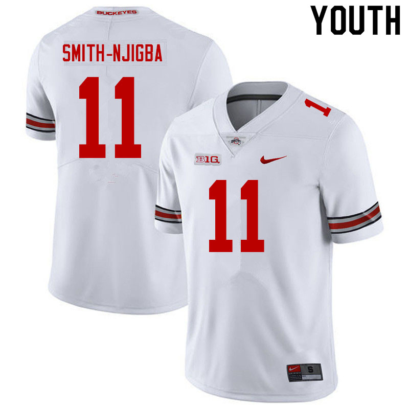 Ohio State Buckeyes Jaxon Smith-Njigba Youth #11 White Authentic Stitched College Football Jersey